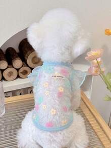 1 buah Rompi Hewan Peliharaan Berbahan Jala Bernapas dengan Motif Bunga & Hati, Cocok untuk Anjing Poodle, Teddy, Maltese, Chihuahua, dan Anjing & Kucing Ukuran Sedang/Kecil Lainnya, untuk Dipakai di Dalam dan Luar Ruangan, Musim Semi/Panas - MultiWarna - View 6