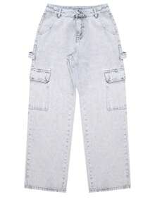 NVFelix 2026 Nuevos jeans de tiro alto, rectos y holgados para mujeres, elegante estilo casual Y2K streetwear, adecuado para primavera/verano - Gris Claro - Ver 7