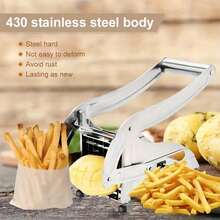 Professional Grade Stainless Steel Potato Slicer With 2 Blades - Convenient French Fry Cutter For Home And Restaurant Use, Commercial Grade Kitchen Tool | Modern Kitchen Gadget | Durable Kitchenware - Multicolor - View 11