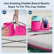1pc Kayak And Surfboard Drink Holder - Made Of Durable PP Material, Waterproof, Available In Bright Blue, Pink, Black - Perfect For All Paddleboards, Kayak Accessories - Multicolor - View 4