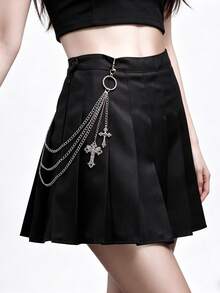1pc Men's European And American Punk Style Minimalist Single Thick Chain Pant Chain - Silver - View 4