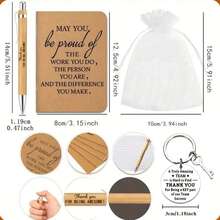 1/5/20/50pcs Set Personalized Customization Motivational Thank You Gift Set, Include Signature Pen, Gratitude Cards, Keychain And Gift Bags, Expressing Appreciation, Suitable For Birthday Party, Holiday, Office, Souvenir, Party Favor, Team Building Gift, And Other Small Party Gifts - Multicolor - View 2
