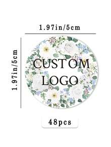 [客製化] 48/96/192/384/768張 2英吋客製化貼紙/Logo貼紙/婚禮貼紙/個性化貼紙，客製化品牌封印貼紙，適用於創業公司、婚禮、禮品與促銷 - 客製化貼紙、客製化Logo封印貼紙、洗禮貼紙、個性化貼紙 - 單件 - 查看 6