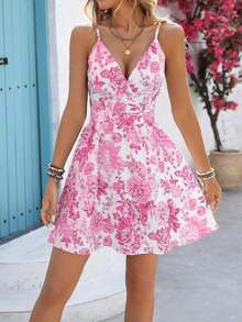 Vestido de tirantes con estampado floral - Rosa 2 - Ver 4