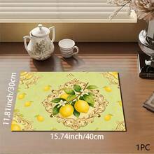 1 件柠檬印花吸水垫/沥水垫，适用于咖啡机、餐具 - 涤纶吸水桌面保护垫，带橡胶防滑垫，可用于厨房台面装饰、家庭酒吧和餐桌 - 彩色 - 查看 7