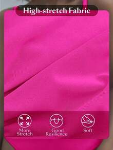 Swim Chiccia Traje de baño de una sola pieza para mujeres con pliegues unicolor y correa para la playa de verano - Rosa Fucsia - Ver 9