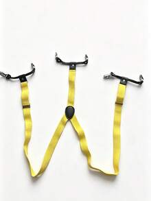 1 Set 2-Color Y-Shape Elastic Suspenders, Versatile For Party, Wedding, Unisex Adult Solid Color Adjustable Braces With 6 Clips - Multicolor - View 7