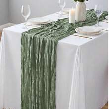 Cheese Cloth Table Runner, Bohemian Countryside Sheer Cheese Cloth Table Runner For Summer, Suitable For Wedding Decor, Holiday Gatherings, Daily Home Use - Multicolor - View 30