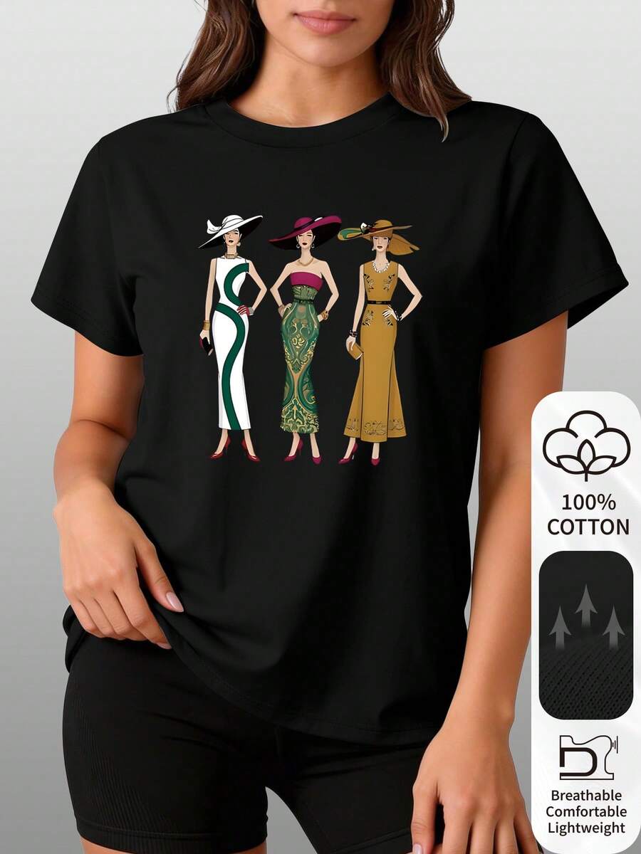 Women T-Shirts - Black - View 1