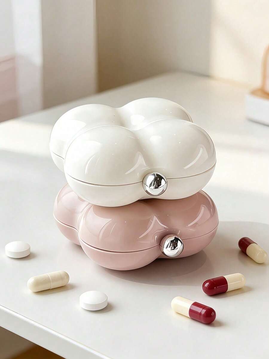 1pc 7-Compartment Floral Pattern Pill Box - Portable Medication Storage Container - Suitable For Elderly And Busy People - Great For Travel And Home Use - Ideal Gift For Family And Friends