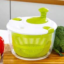 Manual Vegetable Salad Spinner, Rotary Drain Basket, Household Fruit & Vegetable Dehydrator, Washing Tool - S - View 5