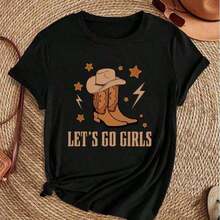 Women's T-Shirt With Colorful Butterfly And Petal Print For A Super Happy Summer, Fashionable Short Sleeve Round Neck T-Shirt, Cute Cartoon T-Shirt For Women, Women's Clothing - 紫紅色 - 查看 6