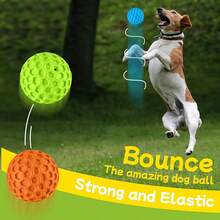 Squeaky Elastic Ball Dog Toy, Honeycomb Shape, Chew Resistant, Teeth Grinding, Suitable For All Dogs To Play And Train - Multicolor - View 7