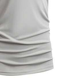 Men's Slim Fit Grey Polo Shirt, Lightweight & Breathable, Suitable For Casual, Office And Outdoor - Grey - View 4