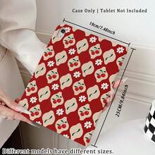 1pc Red Cherry & Daisy Print 360° Rotatable Protective Tablet Case ,Multi-Angle Magnetic Stand Cover With Auto Sleep/Wake Function, Compatible With IPad PRO/AIR, Compatible With SAMSUNG,Compatible With XIAOMI Pad 5/6/7,Compatible With Huawei Matepad - Multicolor - View 7
