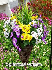 3pcs Artificial Small Wildflowers, Viola, Daisy, UV-Resistant Fake Plastic Flowers, Bulk, Suitable For Home, Wedding, Kitchen Garden, Dining Table, Indoor/Outdoor Decor (Mixed Colors), Valentine's Day, Birthday, Graduation Gift - Multicolor - View 9