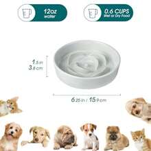 Slow Feeder Dog Bowl 0.6 Cup Ceramic Puzzle  Dish For Small Dogs And Cats Grayish Cyan, Anti-Gulping Design, Promotes Healthy Digestion Mental Stimulation - Grayish Cyan - View 2