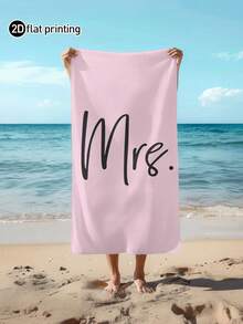1/2pcs, Colorful Printed, Couple Beach Blanket, Beach Towel, Large Size Beach Towel, Soft Absorbent Striped Beach Bath Towel, Perfect For Travel, Vacation, Various Sports Towel, Bathroom Bath Towel, Pool And Camping Use, Essential Modern Bath Towel For Travel - Baby Pink - View 3