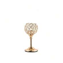 Juego de 3 candelabros de metal con cristales dorados, portavelas de cristal alto elegante para centro de mesa, decoración de velas para bodas, cumpleaños, graduación y decoración del hogar - Oro - Ver 11