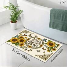 1pc Floral Print Absorbent Mat/Drying Mat For Coffee Maker, Tableware - Polyester Absorbent Desktop Protective Mat With Rubber Anti-Slip Pad, For Kitchen Counter Decor, Home Bar And Dining Table - Multicolor - View 13