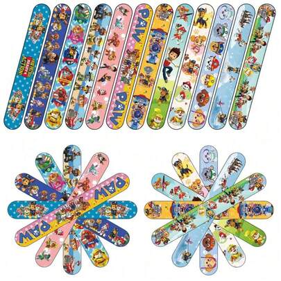 Paw Patrol 24个汪汪队立大功拍手环，派对用品手环，拍手环，彩色手环，减压玩具，生日礼物，派对装饰品，课堂交换奖品，礼品袋填充物，适合日常办公、学习或作为生日礼物、节日派对礼物（款式随机）