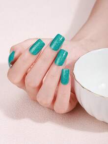 Hình dán móng tay màu hồng san hô, decal trang trí móng tay chống thấm nước, màu trơn, hồng hành lá, hiệu ứng ombre phủ toàn bộ móng. - Màu xanh Bạc hà - Xem 5