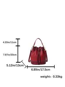 Women's Bucket Bag, Casual Straw Drawstring Crossbody Shoulder Bag - Black and White - View 4
