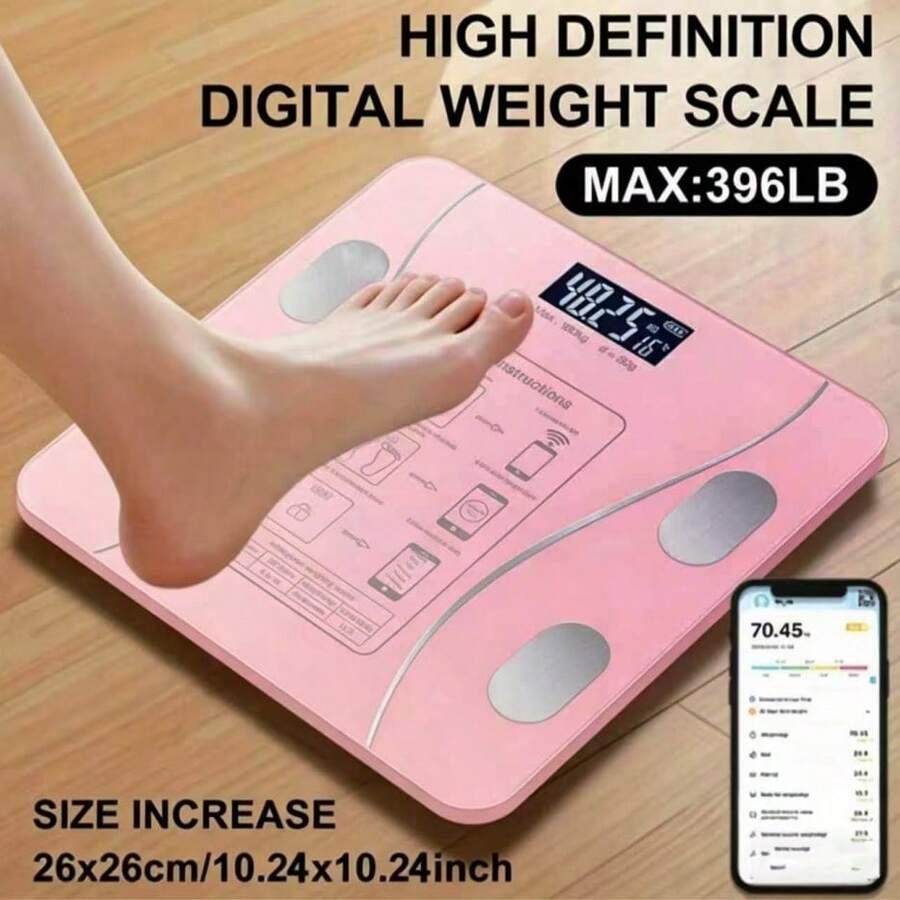 Smart Body Weight Scale With BMI, Body Fat Percentage And Muscle Mass Measurement, Syncs Data With Fitness Apps