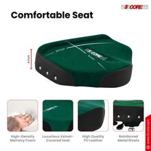 5 Core Drum Throne W Backrest 4" Padded Seat Airlift Height Adjustment 31.5" Drum Stool Velvet Seat - Green - View 2