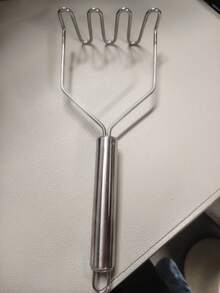1pc Stainless Steel Potato Masher, Household Potato Puree Maker, Baby Food Masher - Multicolor - View 9