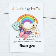 1pc/10pcs Charming Butterfly, Flower & Heart Shaped Key Chain, Comes With Thank You Card, Party Favor, Bag Pendant, Suitable As Backpack Hanging Decor, Car Key Chain, Birthday Gift, Novelty Keychain - Multicolor - View 9