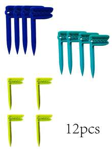 4/12pcs Beach Towel Clips, Plastic Towel Clips, Beach Towel Fixing Clips, Windproof Camping Mat Clips, Closet Clips, Portable Outdoor Picnic Blanket Clips - Multicolor - View 27