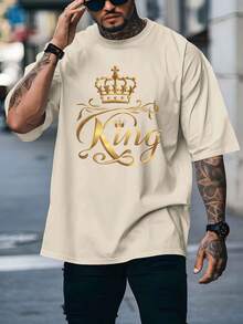 Men's Crew Neck T-Shirt, 100% Cotton, Graphic Print, Breathable And Lightweight Fabric, Machine Washable, Casual Style Ideal For Everyday Wear, Outings And Dates All Year Round - 白色 - 查看 5