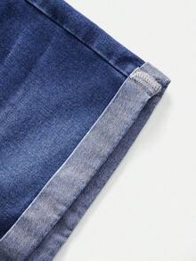 Shorts mezclilla bajo de doblez - Azul 2 - Ver 4