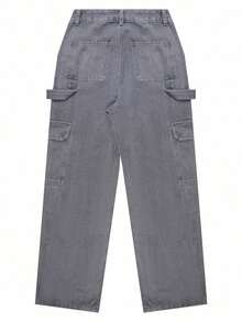 NVFelix 2026 Nuevos jeans de tiro alto, rectos y holgados para mujeres, elegante estilo casual Y2K streetwear, adecuado para primavera/verano - Gris - Ver 8