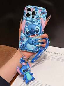 Has Authorized, Phone Case - Chain Set, The Stitch Lilo & Stitch 3D Phone Case Plus A Silicone 3D Stitch Bracelet With Metallic Ring Removable Bracelet, Stitch And Angel Pattern, Compatible With Iphone 17/16/15/14/13/12/11/XS/XR/X Plus Pro Max, A Stylish Cartoon Phone Case, The Perfect Gift Choice, Phone Protection, Durable Phone Cover, Great Gift For Friends And Family - 白色風格 - 查看 7