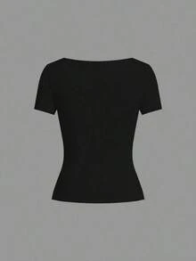Set de 3 camisetas de punto para mujer, multicolor, camisetas básicas de primavera/verano para mujer, tops ajustados básicos, paquete de tops básicos, tops básicos para mujer, tops de ajuste ceñido, tops básicos, tops de mujer de cuello cuadrado, tops de verano para mujer, tops de manga corta para mujer, tops de verano para mujer, camisetas de mujer - Multicolor 9 - Ver 7