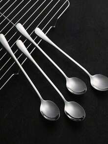 1pc/2pcs/4pcs/6pcs/8pcs Stainless Steel Long Handle Iced Tea Spoon, Coffee Spoon, Ice Cream Stirring Spoon, Kitchen Utensils - View 9