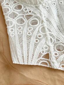 Camiseta de tirantes elegante y bohemia con estampado tropical, adecuada para la playa, el Día de San Valentín, la temporada de bodas, fiestas y festivales de música - Blanco - Ver 5