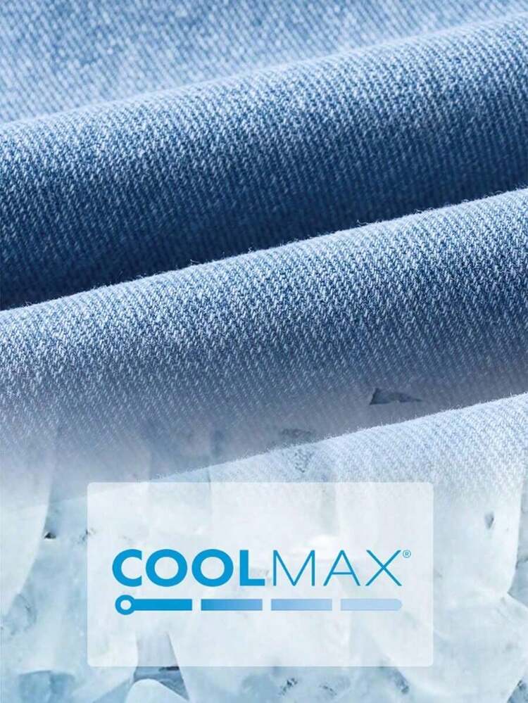 Pantalones cortos de mezclilla casuales y versátiles con bolsillos y efecto desgastado de unicolor - Celeste - Añade 6