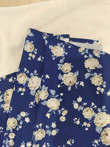 Spring 2026 Maxi Dress, Loose Fit With Floral Print, Elegant And Modern Style - Blue - View 4