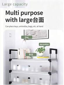 Simple Shoe Rack, Entryway Shoe Rack, Home Dorm Storage Rack, Hallway, Corridor, Bedroom, Multi-Layer Dust-Proof Shoe Rack, Large Capacity Shoe Cabinet, Shoe Storage, Shoe Organizer, Space-Saving Shoe Cabinet, Storage Rack - Multicolor - View 11