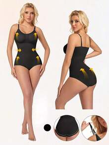 3 piezas de bodys moldeadores sin costuras, control de abdomen, levantamiento de glúteos, cintura ceñida, elegante para el verano - Multicolor 5 - Ver 4