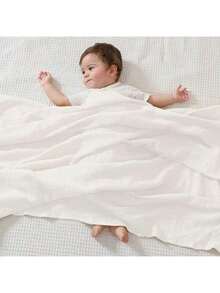 3pcs Baby Swaddle Blankets, Receiving Blankets, Newborn Wrap Shawls, Infant Stroller Cover Blankets (Unisex), Muslin Swaddle Wraps, Lightweight Nursery Bedding - White - View 4