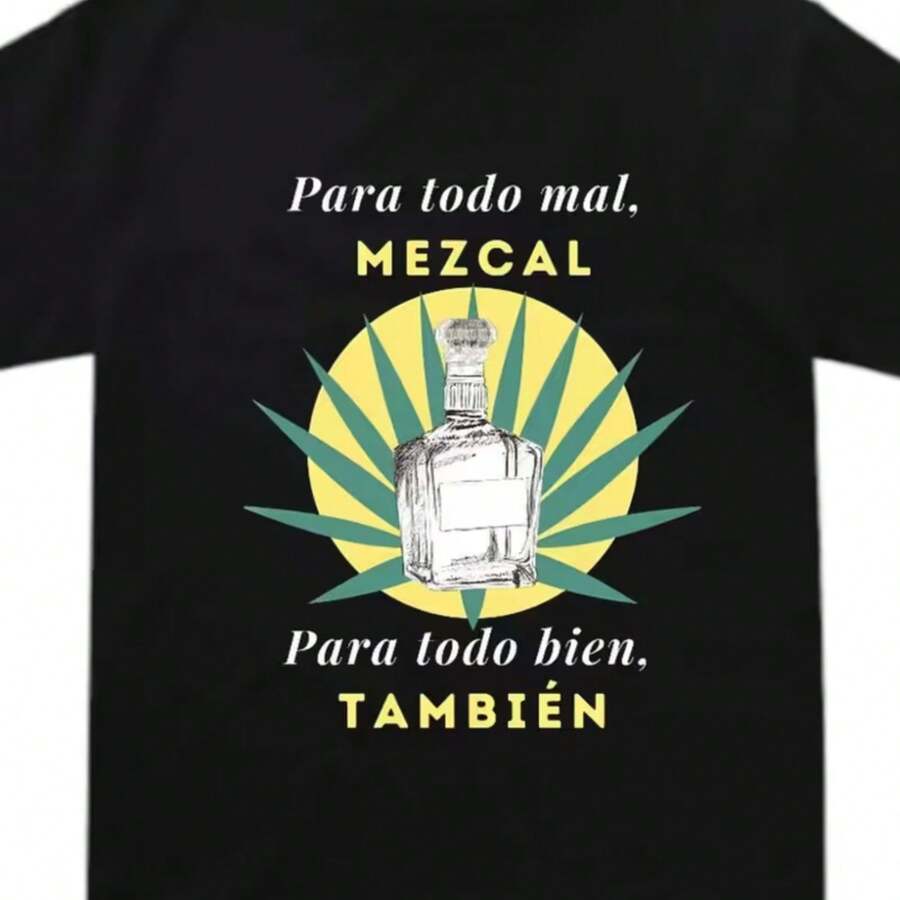 Printed T-Shirt For Men And Women - 黑色 - 查看 1