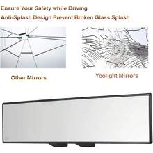 1 Espejo retrovisor, un espejo retrovisor panorámico convexo de 30 cm (11.81 pulgadas) con un espejo retrovisor de ángulo amplio incorporado con clip, que reduce eficazmente los puntos ciegos y aumenta la visibilidad al conducir. - Negro - Ver 5