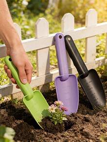 Bộ 3 món gồm 1 xẻng làm vườn, xẻng xới đất trồng hoa và rau, xẻng nhựa xới đất trồng cây mọng nước, xẻng cầm tay có thước đo và vạch kẻ, xẻng nhựa xới đất trồng cây trong chậu, dụng cụ đào đất làm vườn, vật tư làm vườn. - nhiều màu - Xem 5