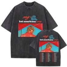 Womens Clothes;Summer TopsRapper MGK Lost Americana Tour 2026 T-Shirts  Vintage Washed Graphic T Shirt Man's Hip Hop Short Sleeve T-Shirtsummer OutfitsLong Sleeve Women Sports Tees & Tanks IWR1 - 3 - 查看 7