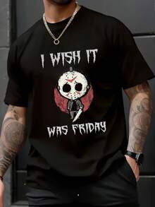 Camisetas casuales de manga corta y cuello redondo para hombre en verano - Negro - Ver 1