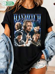Haymitch Abernathy Retro Graphic T-Shirt, Unisex 90s Style Cotton T-Shirt With Movie Character, Casual Top For Fans - 黑色 - 查看 6
